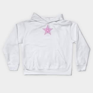 Hot pink fractal star - beautiful design for girls and women Kids Hoodie